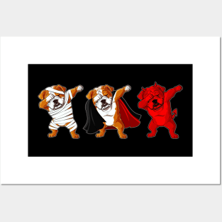 Bulldog Dabing Horror Halloween T-shirt Posters and Art